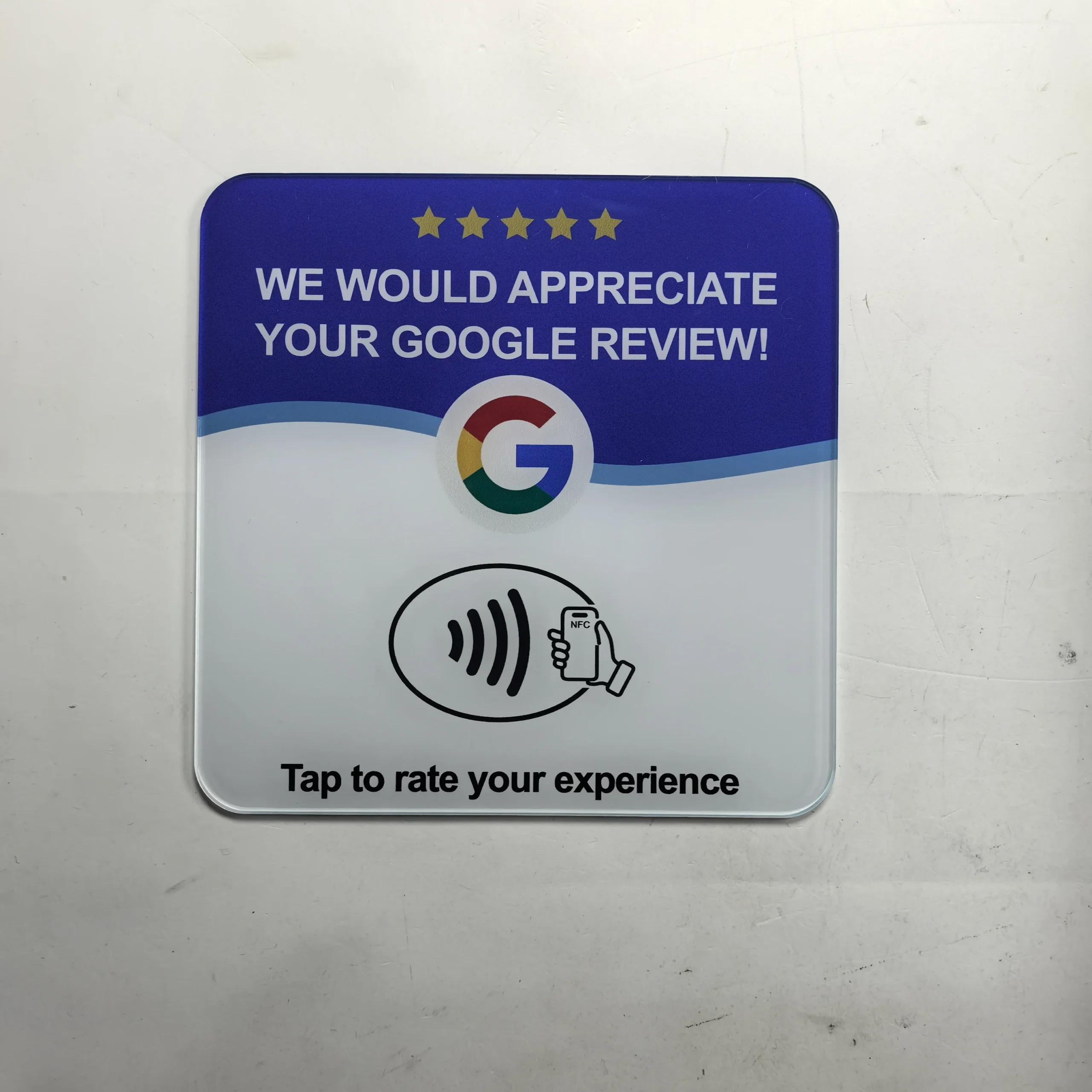 Genuine 213 Chip Acrylic NFC Google Review 13.56MHz RFID Chip URL Programable Waterproof Tap Plate Stand Card with Adhesive - Image 8