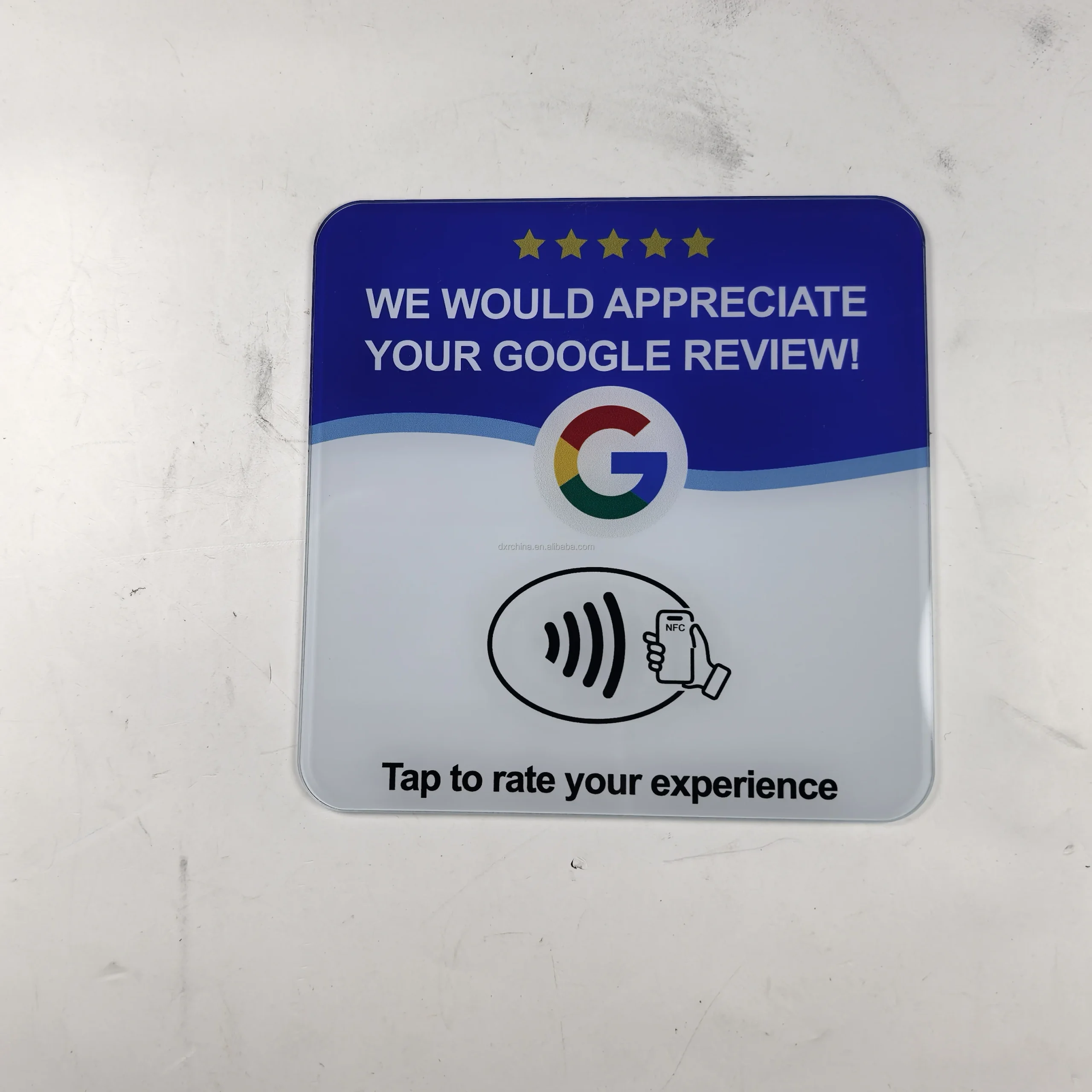 Genuine 213 Chip Acrylic NFC Google Review 13.56MHz RFID Chip URL Programable Waterproof Tap Plate Stand Card with Adhesive - Image 4